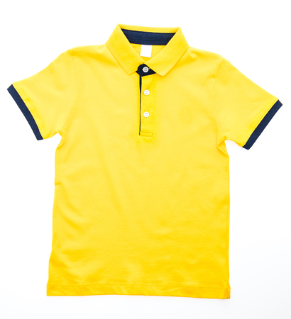 Polo shirt and clothes isolated on white backgroundの写真素材