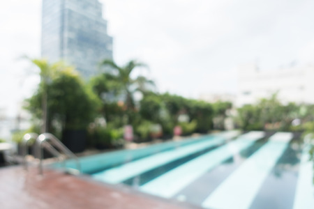 Abstract blur swimming pool in hotel resort for backgroundの写真素材