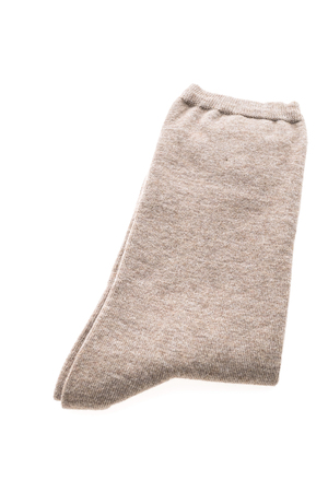 Pair of sock for clothing isolated on white backgroundの写真素材