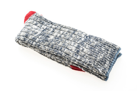 Pair of sock for clothing isolated on white backgroundの写真素材