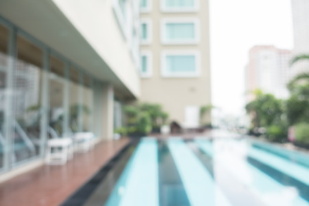 Abstract blur swimming pool in hotel resort for backgroundの写真素材