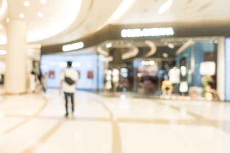 Abstract blur beautiful luxury shopping mall and retails store interior for backgroundの写真素材