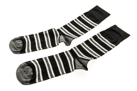 Pair of socks for clothing isolated on white backgroundの写真素材