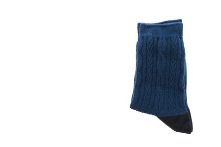 Pair of new cotton sock for clothing isolated on white backgroundの写真素材