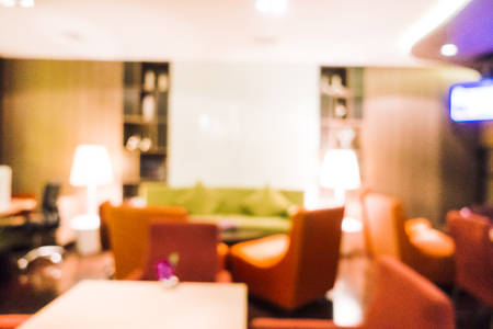 Abstract blur coffee shop and restaurant interior for background - Vintage Filterの写真素材