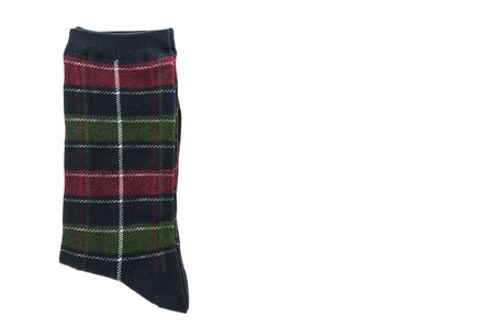 Pair of new cotton sock for clothing isolated on white backgroundの写真素材