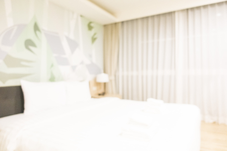 Abstract blur hotel bedroom interior for backgroundの写真素材