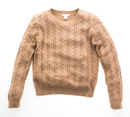 Fashion Sweaters clothing for winter season isolated on white backgroundの写真素材