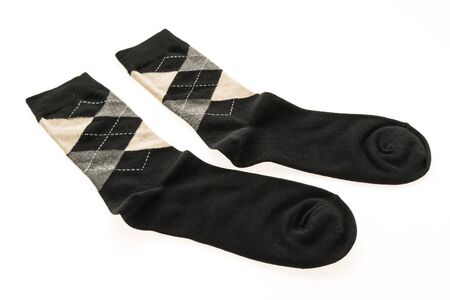 Pair of socks for clothing isolated on white background