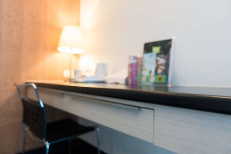 Abstract blur bedroom and living area interior for backgroundの写真素材