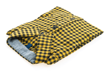 Beautiful men fashion shirt for clothing isolated on white backgroundの写真素材