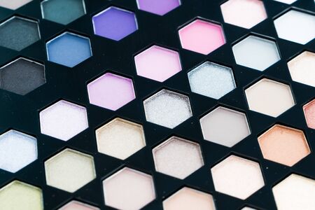 Close up eye shadow cosmetic for woman make up - Filter effect processingの写真素材