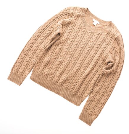 Fashion Sweaters clothing for winter season isolated on white backgroundの写真素材