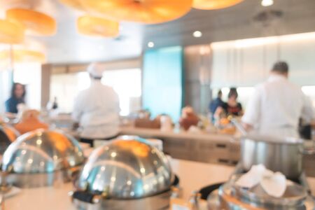 Abstract blur restaurant interior for background