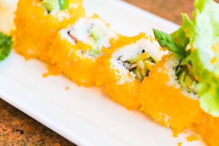 Soft focus point on California sushi maki - Japan food styleの写真素材