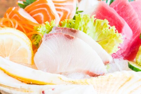 Raw and fresh sashimi set - Japan food styleの写真素材