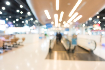 Abstract blur and bokeh beautiful luxury shopping mall and department store interior for backgroundの写真素材