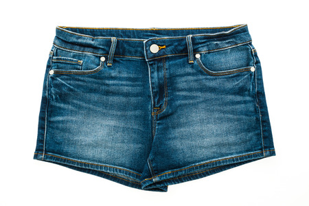 Fashion short jean pants for women isolated on white backgroundの写真素材