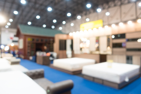 Abstract blur and bokeh beautiful luxury shopping mall and department store interior for backgroundの写真素材