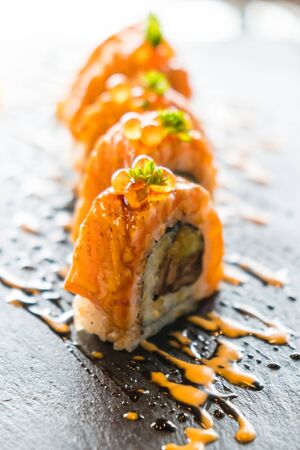 Selective focus point on Sushi - Japanese food styleの写真素材