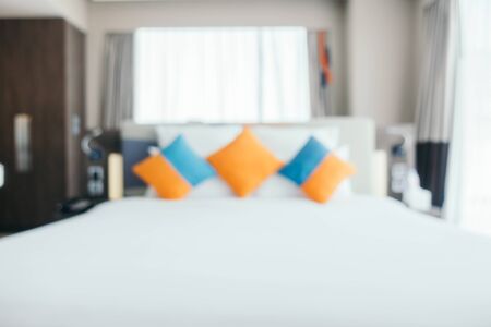 Abstract blur beautiful bedroom interior for backgroundの写真素材