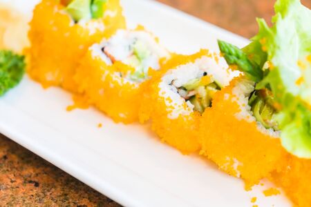 Soft focus point on California sushi maki - Japan food styleの写真素材