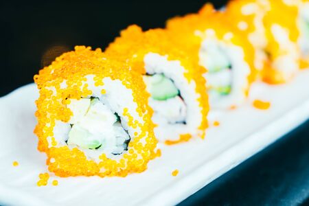 California sushi maki in white plate - Japanese food styleの写真素材