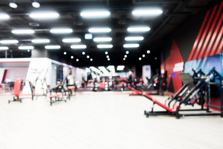 Abstract blur gym and fitness room interior for backgroundの写真素材