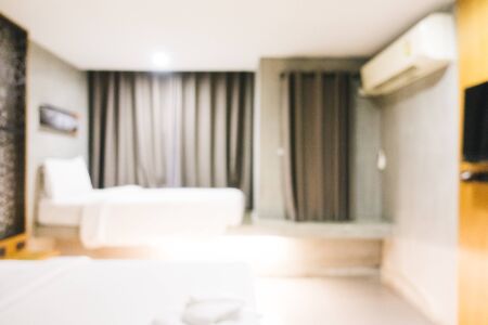Abstract blur and defocused decoration in hotel bedroom interior for backgroundの写真素材