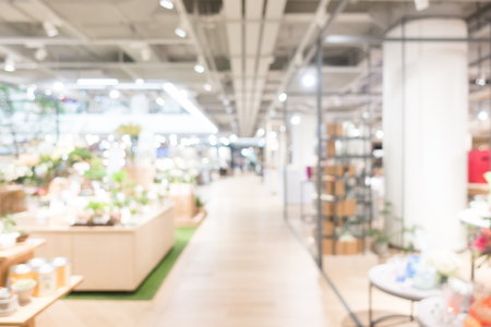 Abstract blur and defocused shopping mall of derpartment store interior for backgroundの写真素材