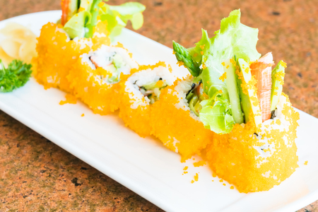 Soft focus point on California sushi maki - Japan food styleの写真素材