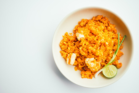 Fried rice with seafood - Portuguese food styleの写真素材