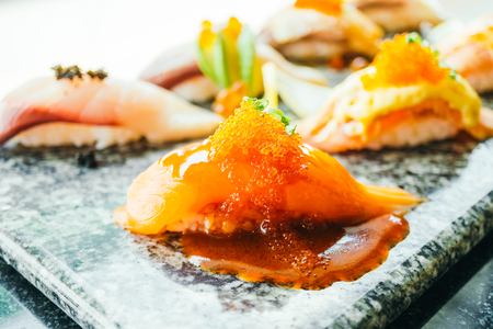 Nigiri sushi in plate - Japanese food styleの写真素材