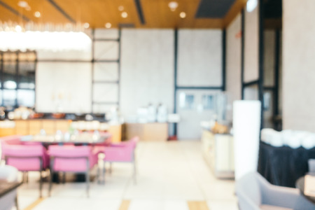 Abstract blur and defocused restaurant interior for backgroundの写真素材