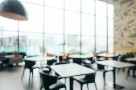 Abstract blur and defocused restaurant and coffee interior for backgroundの写真素材