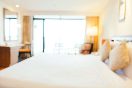 Abstract blur and defocused beautiful luxury bedroom interior for backgroundの写真素材