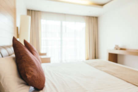 Abstract blur and defocused bedroom interior for background
