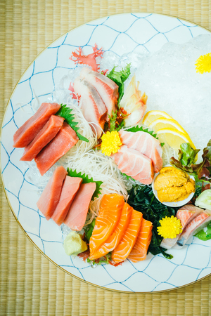 Raw and fresh sashimi fish meat - Japanese food styleの写真素材