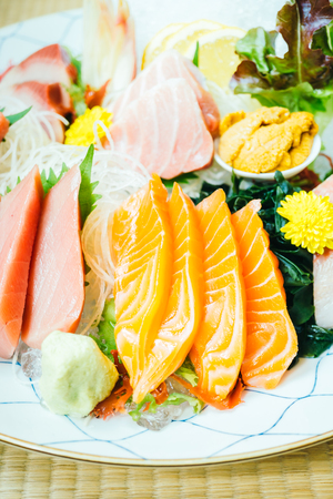 Raw and fresh sashimi fish meat - Japanese food styleの写真素材