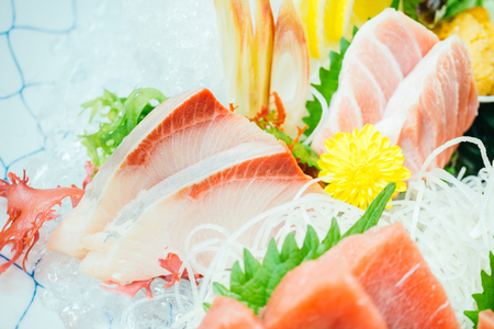Raw and fresh sashimi fish meat - Japanese food styleの写真素材