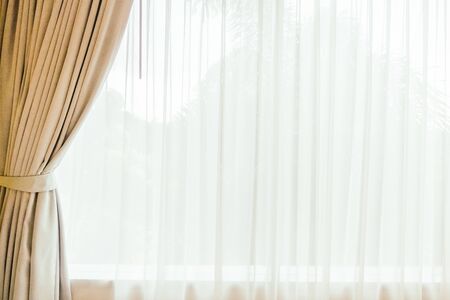 Window curtain decoration interior of roomの写真素材