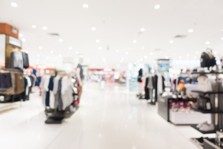 Abstract blur and defocused shopping mall in department store interior for backgroundの写真素材