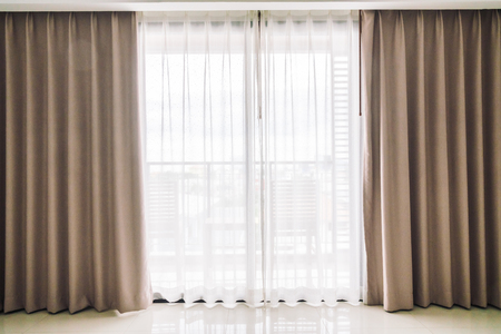 Curtains window decoration interior of roomの写真素材