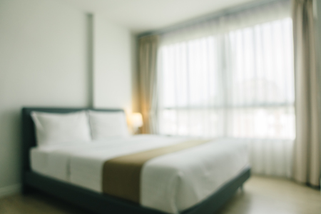 Abstract blur and defocused bedroom interior and decoration for backgroundの写真素材