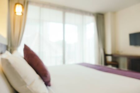 Abstract blur bedroom interior for backgroundの写真素材