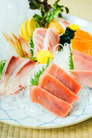 Raw and fresh sashimi fish meat - Japanese food styleの写真素材