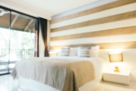 Abstract blur bedroom interior for backgroundの写真素材
