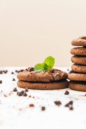 Sweet dessert with Chocolate chip cookiesの写真素材