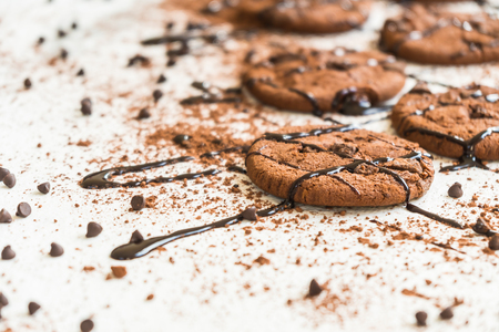 Sweet dessert with Chocolate chip cookiesの写真素材