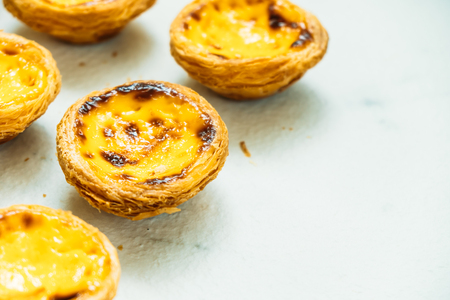 Sweet dessert with tart egg and custard cream
